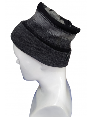 Pure Wool Cap Stripes Design dark grey